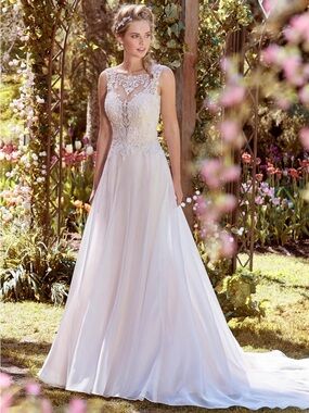 Rebecca Ingram Joyce Ivory Over Soft Blush Lace Wedding Dress Illusion